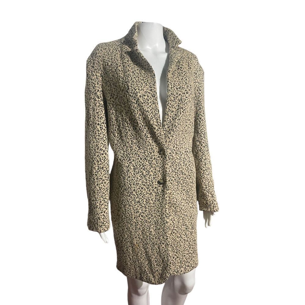 Anthropologie Cartonnier Rowan Leopard Jacket Size S Trench Coat Shimmer Sparkle